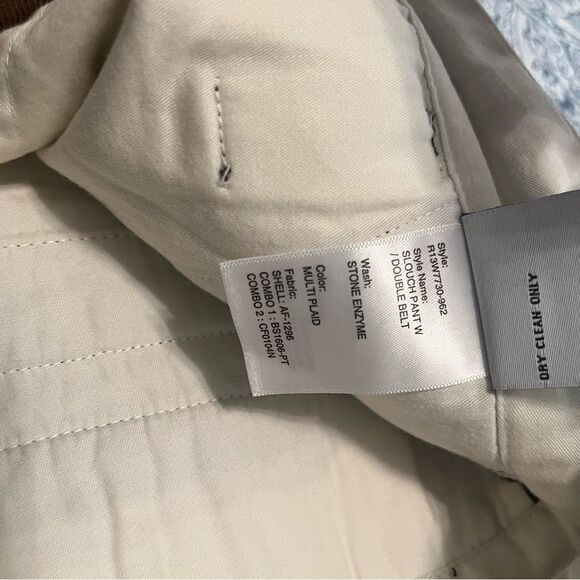 R13 Women's Plaid Cropped Pants with Leopard Belt - Picture 12 of 13